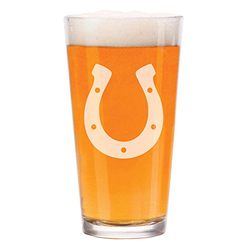 16 oz Beer Pint Glass Horseshoe