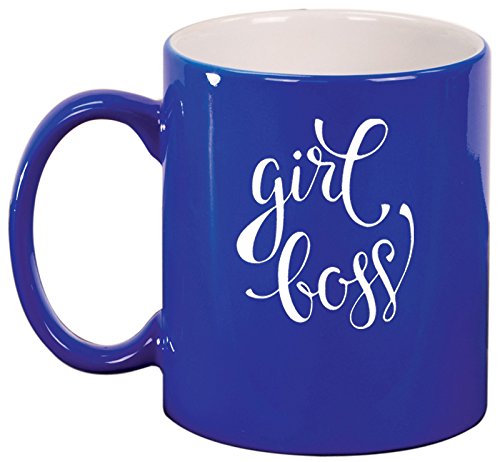 Ceramic Coffee Tea Mug Cup Girl Boss (Blue)