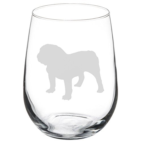 Wine Glass Goblet Bulldog (17 oz Stemless)