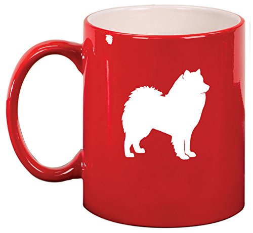 Ceramic Coffee Tea Mug Cup Samoyed (Red)