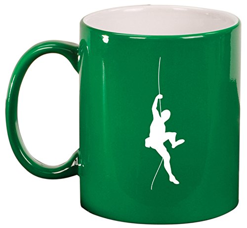 Ceramic Coffee Tea Mug Cup Climb Climber (Green)