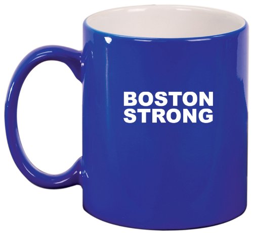 Blue Ceramic Coffee Tea Mug Boston Strong