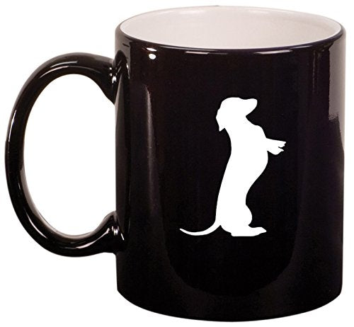 Ceramic Coffee Tea Mug Cup Dachshund Standing (Black)