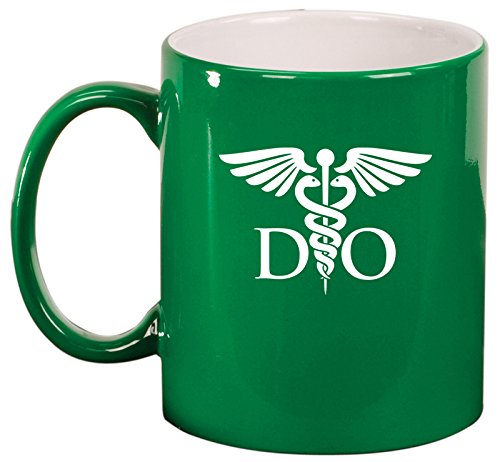 Ceramic Coffee Tea Mug Cup DO Osteopathic Doctor (Green)