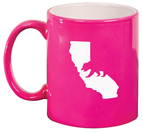 Ceramic Coffee Tea Mug Cup Cali Bear California (Pink)