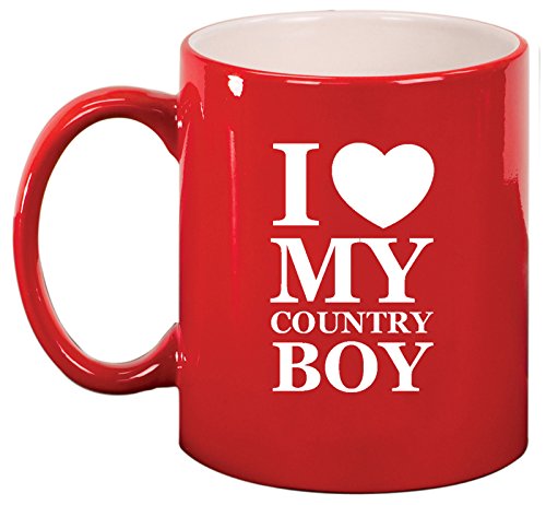 Ceramic Coffee Tea Mug I Love My Country Boy (Red)