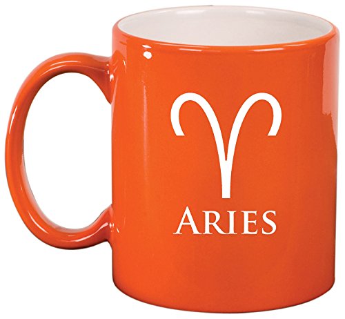 Ceramic Coffee Tea Mug Cup Aries (Orange)