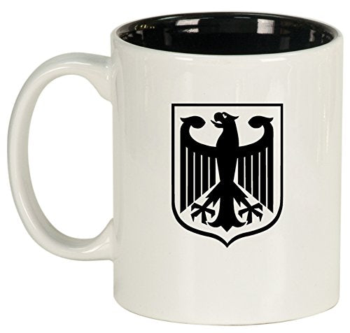 Ceramic Coffee Tea Mug Coat of Arms Germany Eagle (White)