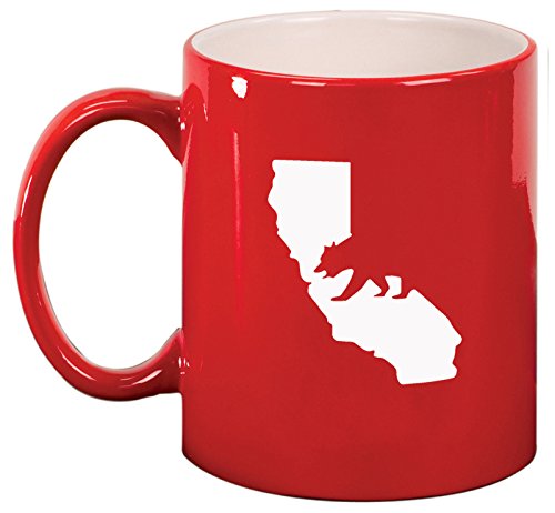 Ceramic Coffee Tea Mug Cup Cali Bear California (Red)