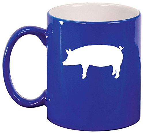 Ceramic Coffee Tea Mug Cup Pig (Blue)
