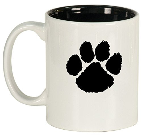 Ceramic Coffee Tea Mug Cup Paw Print (White)