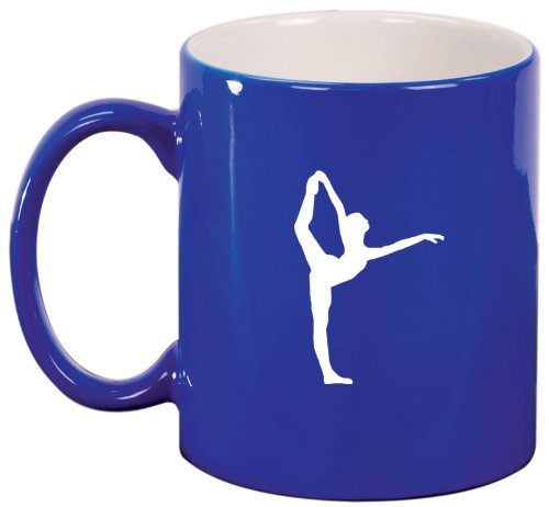 Blue Ceramic Coffee Tea Mug Dancer Gymnastics