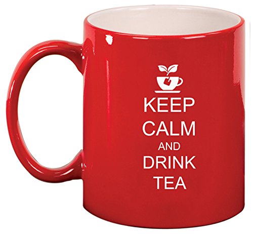 Ceramic Coffee Tea Mug Keep Calm and Drink Tea (Red)