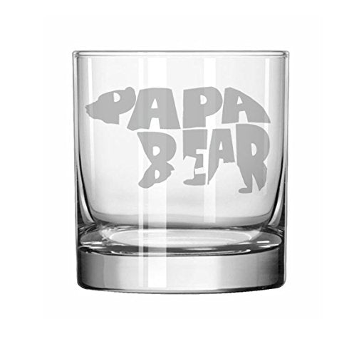 11 oz Rocks Whiskey Highball Glass Dad Father Papa Bear