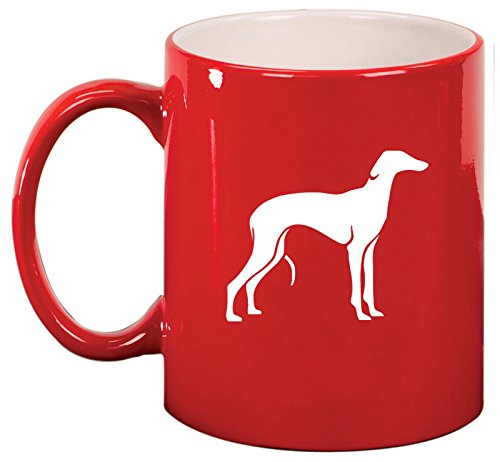 Ceramic Coffee Tea Mug Cup Greyhound (Red)