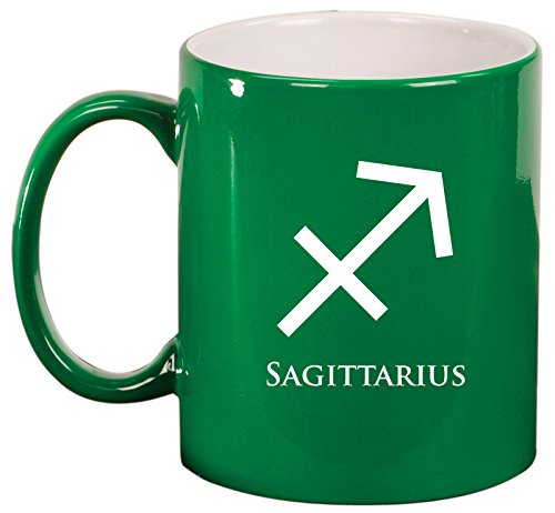 Ceramic Coffee Tea Mug Cup Sagittarious (Green)