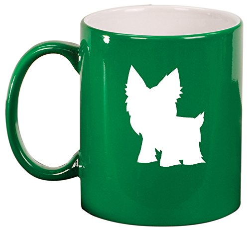 Ceramic Coffee Tea Mug Cup Yorkie (Green)