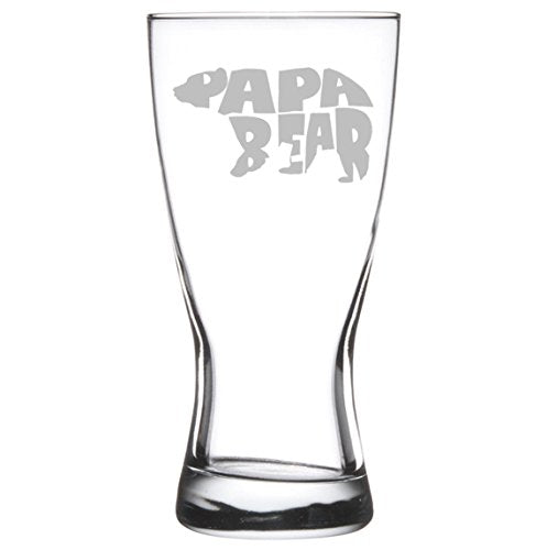 15 oz Beer Pilsner Glass Dad Father Papa Bear