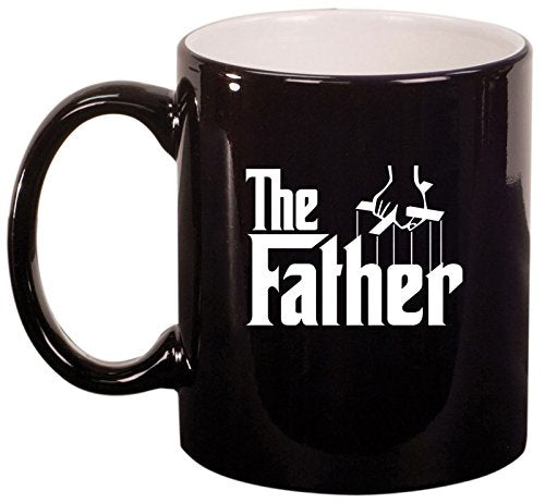 Ceramic Coffee Tea Mug Cup The Father Dad Father's Day Gift (Black)