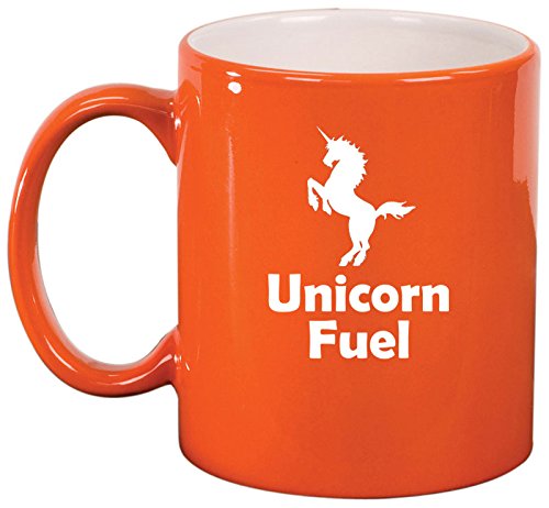 Ceramic Coffee Tea Mug Cup Unicorn Fuel (Orange)