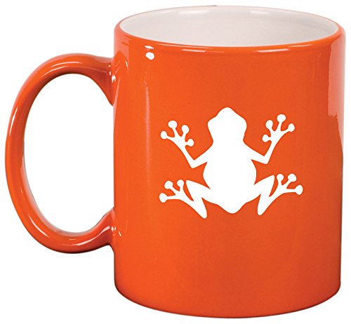 Ceramic Coffee Tea Mug Cup Frog (Orange)