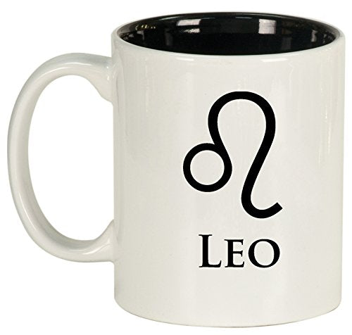 Ceramic Coffee Tea Mug Cup Leo (White)