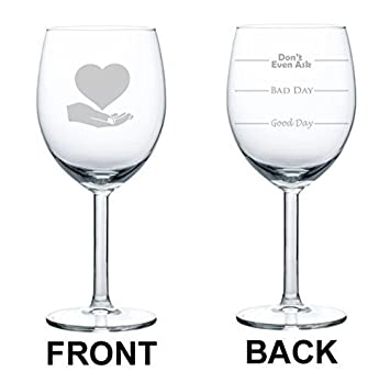 Wine Glass Goblet Two Sided Good Day Bad Dad Don't Even Ask Social Worker (10 oz),MIP