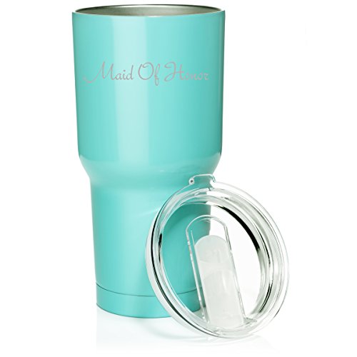 30 oz. Tumbler Stainless Steel Vacuum Insulated Travel Mug Maid Of Honor Bachelorette Wedding (Light Blue)