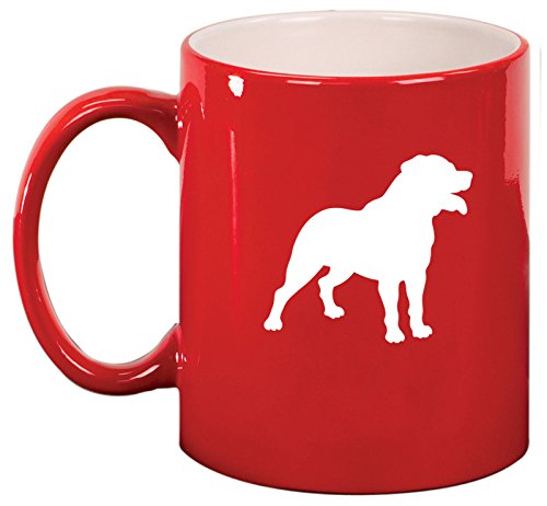 Ceramic Coffee Tea Mug Cup Rottweiler (Red)