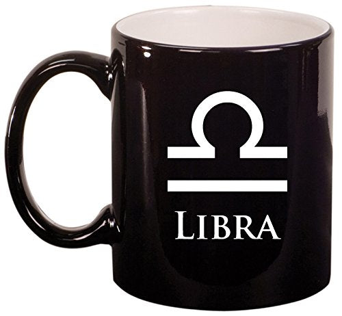 Ceramic Coffee Tea Mug Cup Libra (Black)