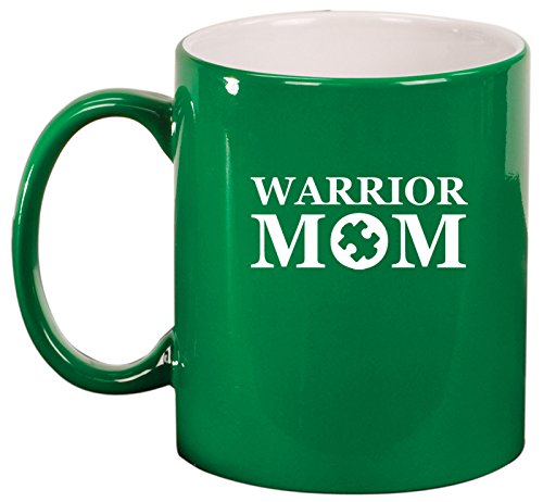 Ceramic Coffee Tea Mug Warrior Mom Autism (Green)