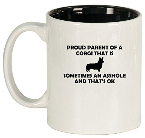 Ceramic Coffee Tea Mug Cup Proud Parent Corgi (White)