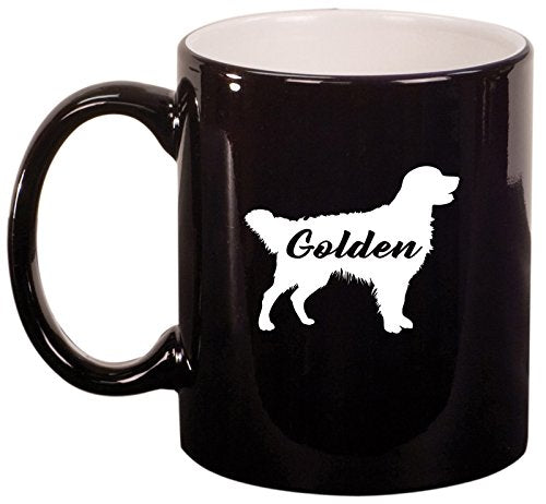 Ceramic Coffee Tea Mug Golden Retriever 'Golden' (Black)