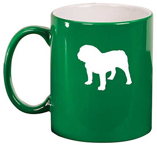 Ceramic Coffee Tea Mug Cup Bulldog (Green)