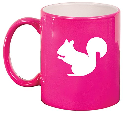 Ceramic Coffee Tea Mug Cup Squirrel (Pink)