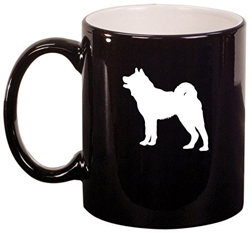 Ceramic Coffee Tea Mug Cup Akita Dog (Black)