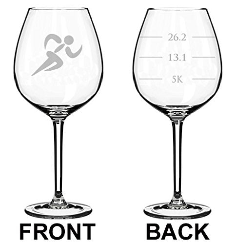 Wine Glass Goblet Two Sided Runner Run Marathan Fill Lines (20 oz Jumbo)