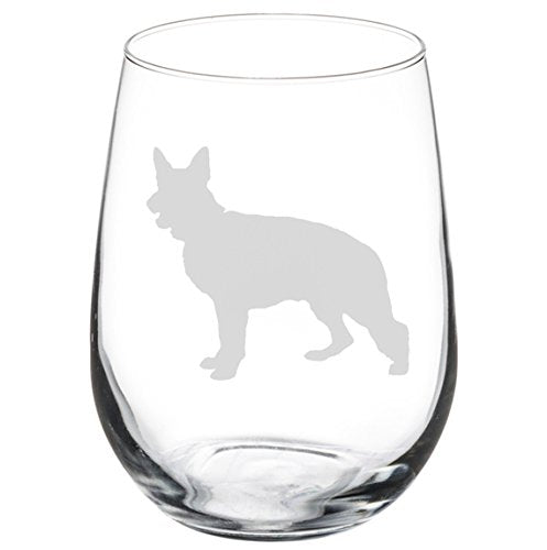 Wine Glass Goblet German Shepherd (17 oz Stemless)