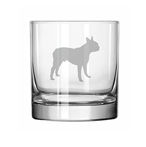 11 oz Rocks Whiskey Highball Glass Boston Terrier,MIP