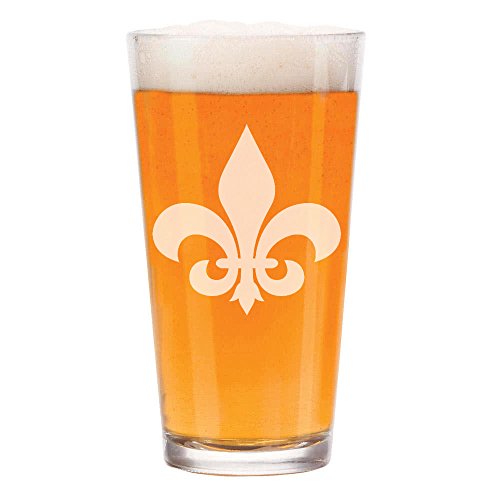 16 oz Beer Pint Glass Fleur-De-Lis