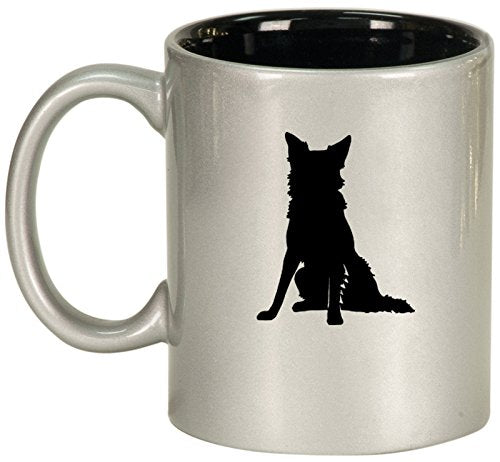 Ceramic Coffee Tea Mug Cup Border Collie (Silver)