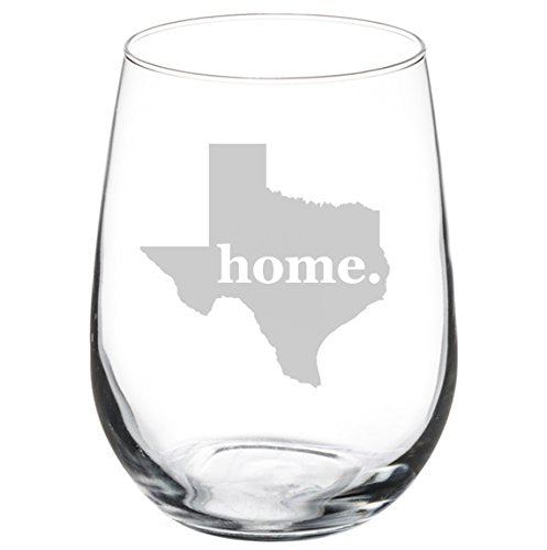 Wine Glass Goblet Texas Home (17 oz Stemless)