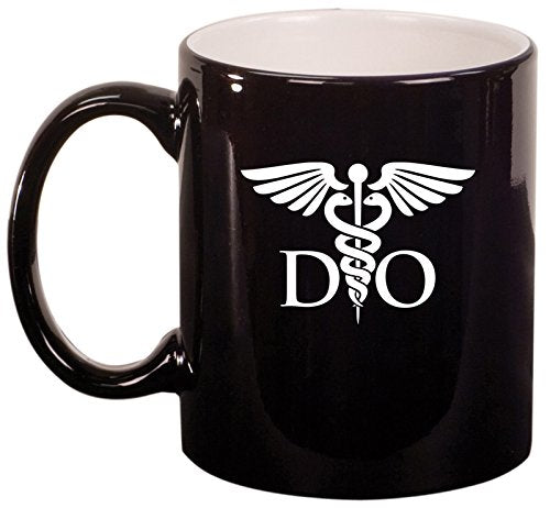Ceramic Coffee Tea Mug Cup DO Osteopathic Doctor (Black)