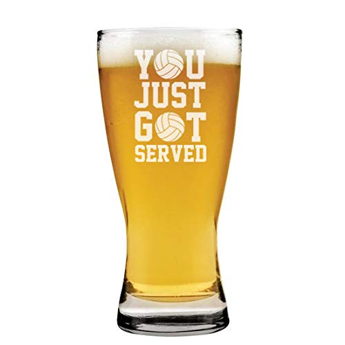 15 oz Beer Pilsner Glass You Just Got Served Volleyball