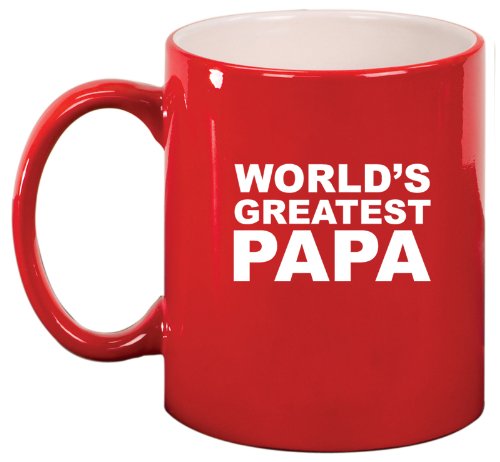Red Ceramic Coffee Tea Mug World's Greatest Papa