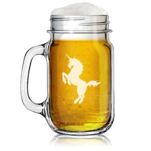 16oz Mason Jar Unicorn