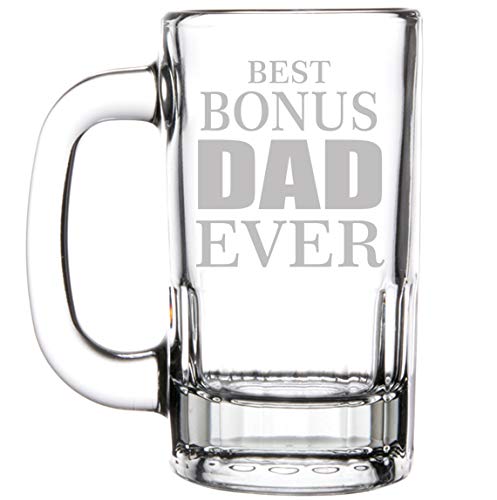 12oz Beer Mug Stein Glass Stepfather Best Bonus Dad Ever