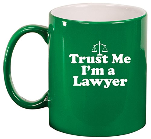 Ceramic Coffee Tea Mug Trust Me I'm A Lawyer (Green)