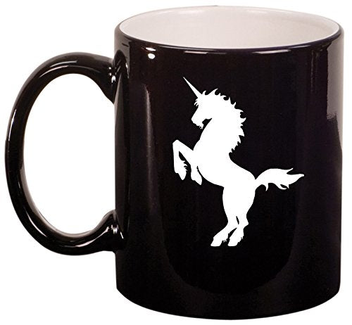 Ceramic Coffee Tea Mug Cup Unicorn (Black)