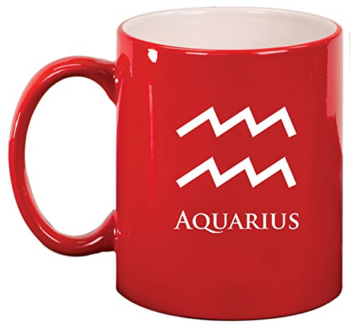 Ceramic Coffee Tea Mug Cup Aquarius (Red)